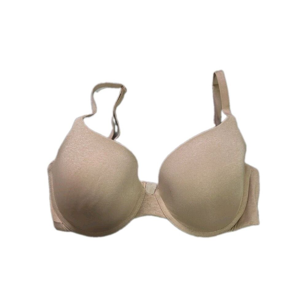 Victoria's Secret Uplift Semi Demi Bra Nude Beige Underwire Padded 34DD GUC